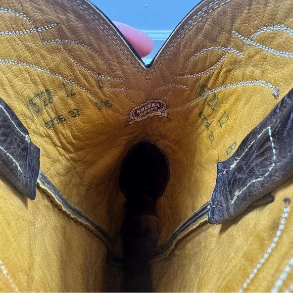 Nocona Leather Cowboy Boots Men’s Size 12 Dark Brown Western Boot - Picture 9 of 12